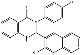 3-(4-chlorophenyl)-2-(2-chloro-3-quinolinyl)-2,3-dihydro-4(1H)-quinazolinone Struktur