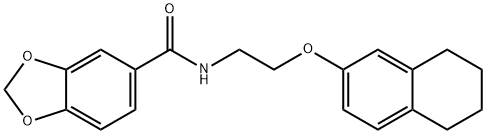 N-[2-(5,6,7,8-tetrahydro-2-naphthalenyloxy)ethyl]-1,3-benzodioxole-5-carboxamide Struktur