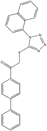 1-[1,1'-biphenyl]-4-yl-2-{[1-(1-naphthyl)-1H-tetraazol-5-yl]sulfanyl}ethanone Struktur