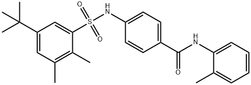 4-{[(5-tert-butyl-2,3-dimethylphenyl)sulfonyl]amino}-N-(2-methylphenyl)benzamide Struktur