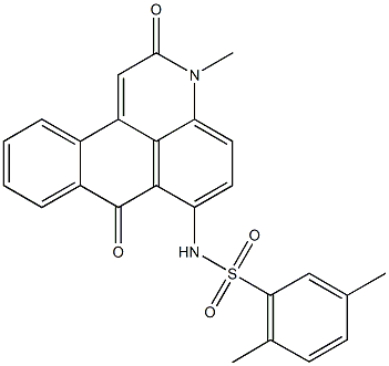 2,5-dimethyl-N-(3-methyl-2,7-dioxo-2,7-dihydro-3H-naphtho[1,2,3-de]quinolin-6-yl)benzenesulfonamide Struktur