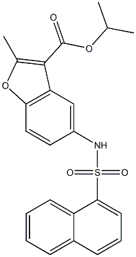 isopropyl 2-methyl-5-[(1-naphthylsulfonyl)amino]-1-benzofuran-3-carboxylate Struktur