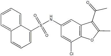 N-(3-acetyl-7-chloro-2-methyl-1-benzofuran-5-yl)-1-naphthalenesulfonamide Struktur