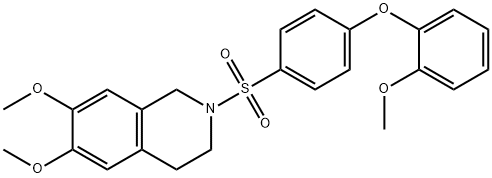 6,7-dimethoxy-2-{[4-(2-methoxyphenoxy)phenyl]sulfonyl}-1,2,3,4-tetrahydroisoquinoline Struktur