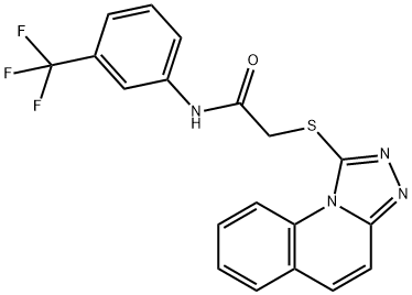 2-([1,2,4]triazolo[4,3-a]quinolin-1-ylsulfanyl)-N-[3-(trifluoromethyl)phenyl]acetamide Struktur