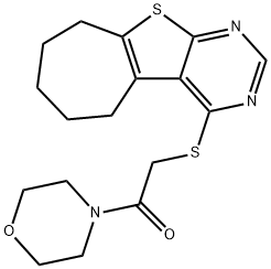 2-(4-morpholinyl)-2-oxoethyl6,7,8,9-tetrahydro-5H-cyclohepta[4,5]thieno[2,3-d]pyrimidin-4-ylsulfide Struktur