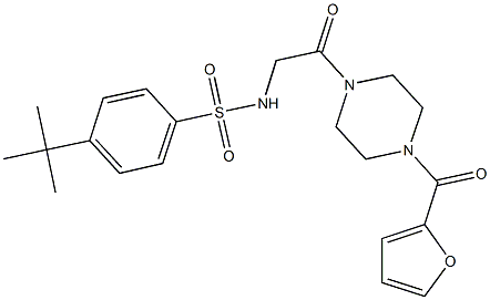 4-tert-butyl-N-{2-[4-(2-furoyl)-1-piperazinyl]-2-oxoethyl}benzenesulfonamide Struktur