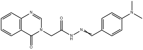 N'-[4-(dimethylamino)benzylidene]-2-(4-oxo-3(4H)-quinazolinyl)acetohydrazide Struktur