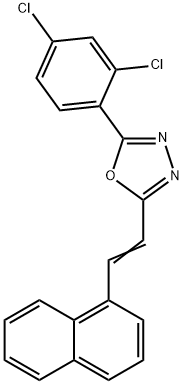 2-(2,4-dichlorophenyl)-5-[2-(1-naphthyl)vinyl]-1,3,4-oxadiazole Struktur