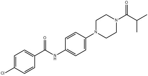 4-chloro-N-[4-(4-isobutyryl-1-piperazinyl)phenyl]benzamide Struktur