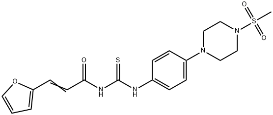 N-[3-(2-furyl)acryloyl]-N'-{4-[4-(methylsulfonyl)-1-piperazinyl]phenyl}thiourea Struktur