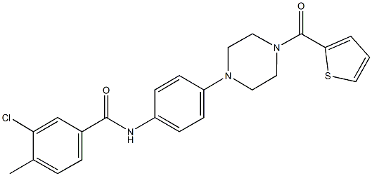 3-chloro-4-methyl-N-{4-[4-(2-thienylcarbonyl)-1-piperazinyl]phenyl}benzamide Struktur