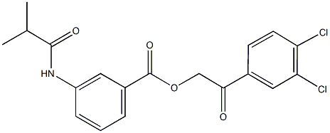 2-(3,4-dichlorophenyl)-2-oxoethyl 3-(isobutyrylamino)benzoate Struktur