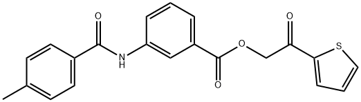 2-oxo-2-(2-thienyl)ethyl 3-[(4-methylbenzoyl)amino]benzoate Struktur