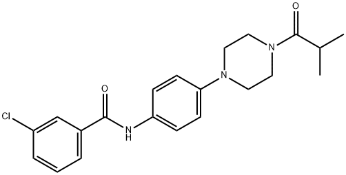 3-chloro-N-[4-(4-isobutyryl-1-piperazinyl)phenyl]benzamide Struktur