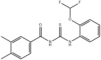 N-[2-(difluoromethoxy)phenyl]-N'-(3,4-dimethylbenzoyl)thiourea Struktur