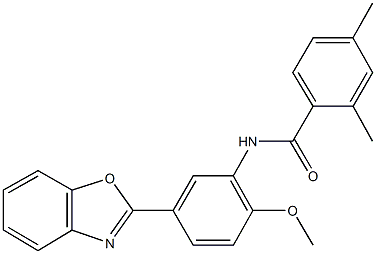 N-[5-(1,3-benzoxazol-2-yl)-2-methoxyphenyl]-2,4-dimethylbenzamide Struktur