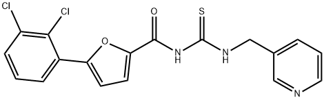 N-[5-(2,3-dichlorophenyl)-2-furoyl]-N'-(3-pyridinylmethyl)thiourea Struktur