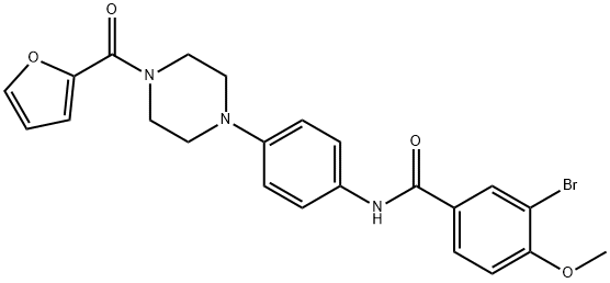 3-bromo-N-{4-[4-(2-furoyl)-1-piperazinyl]phenyl}-4-methoxybenzamide Struktur