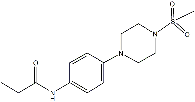 N-{4-[4-(methylsulfonyl)-1-piperazinyl]phenyl}propanamide Struktur