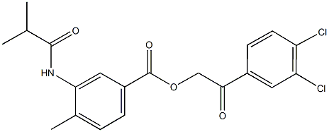 2-(3,4-dichlorophenyl)-2-oxoethyl 3-(isobutyrylamino)-4-methylbenzoate Struktur