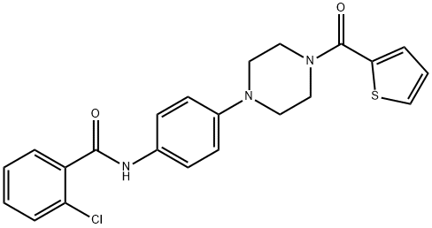 2-chloro-N-{4-[4-(2-thienylcarbonyl)-1-piperazinyl]phenyl}benzamide Struktur