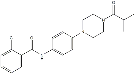 2-chloro-N-[4-(4-isobutyryl-1-piperazinyl)phenyl]benzamide Struktur