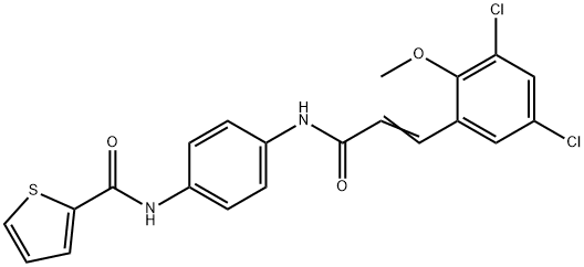 N-(4-{[3-(3,5-dichloro-2-methoxyphenyl)acryloyl]amino}phenyl)-2-thiophenecarboxamide Struktur