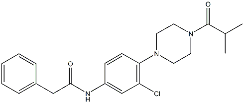 N-[3-chloro-4-(4-isobutyryl-1-piperazinyl)phenyl]-2-phenylacetamide Struktur