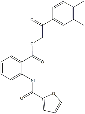 2-(3,4-dimethylphenyl)-2-oxoethyl 2-(2-furoylamino)benzoate Struktur