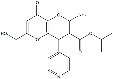 isopropyl 2-amino-6-(hydroxymethyl)-8-oxo-4-(4-pyridinyl)-4,8-dihydropyrano[3,2-b]pyran-3-carboxylate Struktur