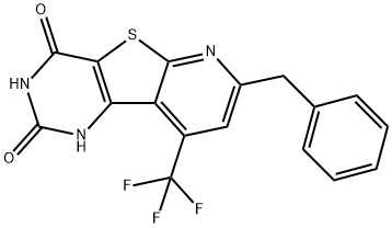 7-benzyl-9-(trifluoromethyl)pyrido[3',2':4,5]thieno[3,2-d]pyrimidine-2,4-diol Struktur