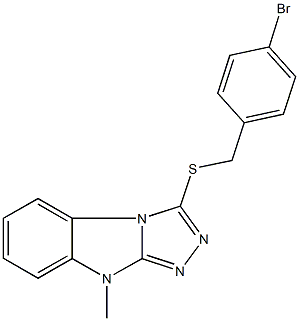 4-bromobenzyl 9-methyl-9H-[1,2,4]triazolo[4,3-a]benzimidazol-3-yl sulfide Struktur