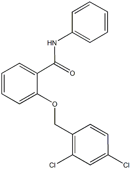 2-[(2,4-dichlorobenzyl)oxy]-N-phenylbenzamide Struktur