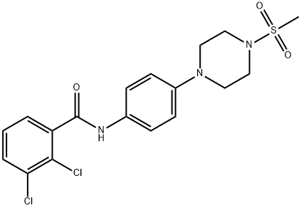 2,3-dichloro-N-{4-[4-(methylsulfonyl)-1-piperazinyl]phenyl}benzamide Struktur