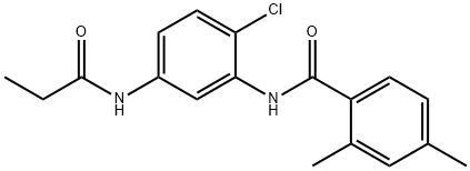 N-[2-chloro-5-(propionylamino)phenyl]-2,4-dimethylbenzamide Struktur