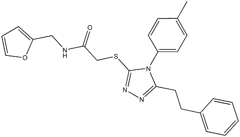 N-(2-furylmethyl)-2-{[4-(4-methylphenyl)-5-(2-phenylethyl)-4H-1,2,4-triazol-3-yl]sulfanyl}acetamide Struktur