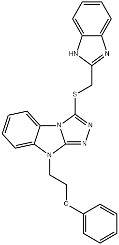 2-{3-[(1H-benzimidazol-2-ylmethyl)sulfanyl]-9H-[1,2,4]triazolo[4,3-a]benzimidazol-9-yl}ethyl phenyl ether Struktur