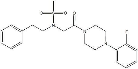 N-{2-[4-(2-fluorophenyl)-1-piperazinyl]-2-oxoethyl}-N-(2-phenylethyl)methanesulfonamide Struktur