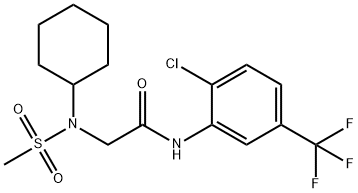 N-[2-chloro-5-(trifluoromethyl)phenyl]-2-[cyclohexyl(methylsulfonyl)amino]acetamide Struktur