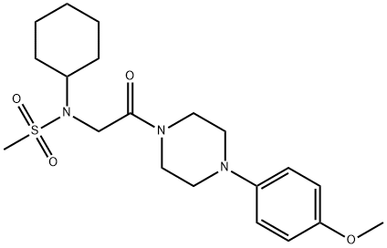 N-cyclohexyl-N-{2-[4-(4-methoxyphenyl)-1-piperazinyl]-2-oxoethyl}methanesulfonamide Struktur