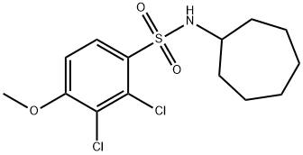 2,3-dichloro-N-cycloheptyl-4-methoxybenzenesulfonamide Struktur