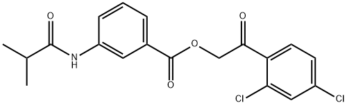 2-(2,4-dichlorophenyl)-2-oxoethyl 3-(isobutyrylamino)benzoate Struktur