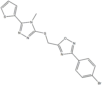 [3-(4-bromophenyl)-1,2,4-oxadiazol-5-yl]methyl 4-methyl-5-(2-thienyl)-4H-1,2,4-triazol-3-yl sulfide Struktur