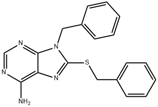 9-benzyl-8-(benzylsulfanyl)-9H-purin-6-amine Struktur