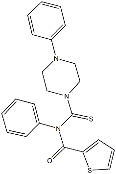 N-phenyl-N-[(4-phenyl-1-piperazinyl)carbothioyl]-2-thiophenecarboxamide Struktur