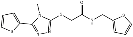 2-{[4-methyl-5-(2-thienyl)-4H-1,2,4-triazol-3-yl]sulfanyl}-N-(2-thienylmethyl)acetamide Struktur