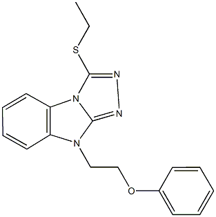 2-[3-(ethylsulfanyl)-9H-[1,2,4]triazolo[4,3-a]benzimidazol-9-yl]ethyl phenyl ether Struktur