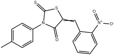 5-{2-nitrobenzylidene}-3-(4-methylphenyl)-2-thioxo-1,3-thiazolidin-4-one Struktur