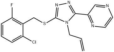 4-allyl-5-(2-pyrazinyl)-4H-1,2,4-triazol-3-yl 2-chloro-6-fluorobenzyl sulfide Struktur